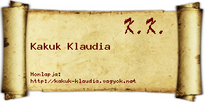 Kakuk Klaudia névjegykártya